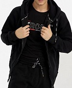 E0003-3 Толстовка на молнии унисекс, черная, Strobbs